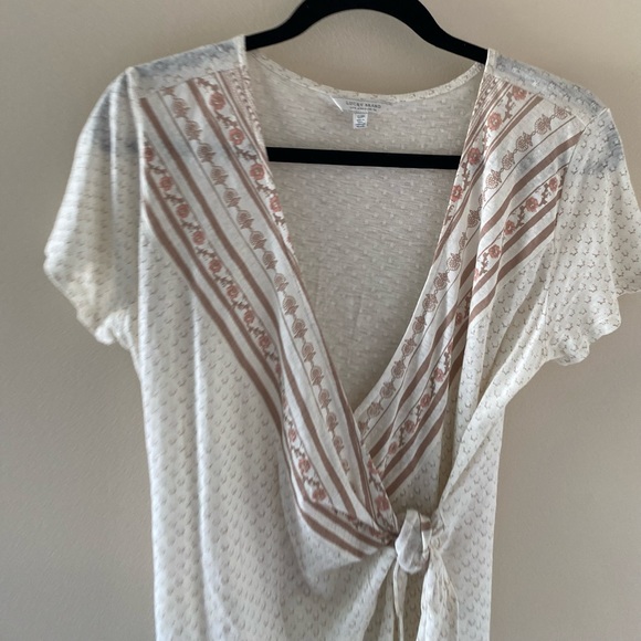 Lucky brand cream womens tie up blouse - Picture 3 of 3